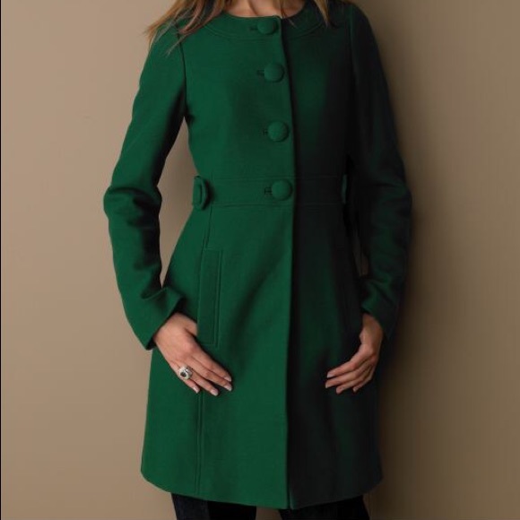 green wool pea coat